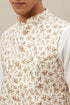 Manyavar Ivory White Floral Printed Jacket