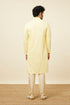 Manyavar Crayola Yellow Floral Chikankari Embroidered Kurta Set