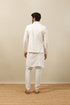 Manyavar Bright White Trellis Patterned Indo Western Set