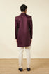 Manyavar Windsor Wine Floral Patterned Indo Western Set