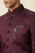 Manyavar Windsor Wine Floral Patterned Indo Western Set
