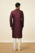 Manyavar Windsor Wine Kurta Set with Ogee Floral Prints
