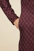 Manyavar Windsor Wine Kurta Set with Ogee Floral Prints