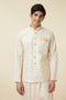 Manyavar Cannoli Cream Bel Buti Patterned Jacket