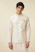 Manyavar Cannoli Cream Bel Buti Patterned Jacket