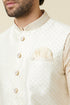 Manyavar Off White Diamond Self Embroidered Jacket