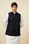 Manyavar Navy Blue Embroidered Sequinned Jacket