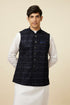 Manyavar Navy Blue Embroidered Sequinned Jacket