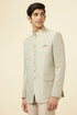 Manyavar Pistachio Green Ogee Patterned Suit