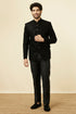 Manyavar Midnight Black Grid Patterned Sequined Suit