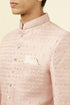 Manyavar Cream Pink Ogee Patterned Suit