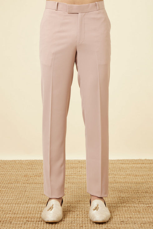 Manyavar Cream Pink Ogee Patterned Suit