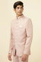 Manyavar Cream Pink Ogee Patterned Suit