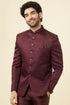 Manyavar Windsor Wine Ogee Patterned Suit
