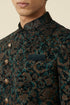 Manyavar Emerald Green Angrakha Style Indo Western Set