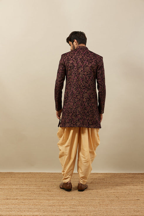 Manyavar Windsor Wine Angrakha Style Indo Western Set