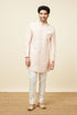 Manyavar Soft Pink Medallion Patterned Indo Western Set