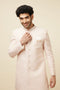 Manyavar Soft Pink Medallion Patterned Indo Western Set