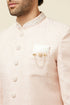 Manyavar Soft Pink Medallion Patterned Indo Western Set