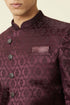 Manyavar Mauve Wine Botanical Printed Indo Western Set