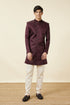 Manyavar Mauve Wine Botanical Printed Indo Western Set
