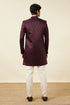 Manyavar Mauve Wine Botanical Printed Indo Western Set