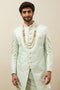 Manyavar Mint Julep Green Floral Patterned Indo Western Set