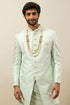 Manyavar Mint Julep Green Floral Patterned Indo Western Set