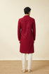 Manyavar Chilli Pepper Red Floral Chikankari Embroidered Kurta Set