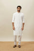 Manyavar Bright White Floral Chikankari Kurta Set