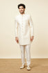 Manyavar Cloud Cream Floral Patterned Indo Western Set