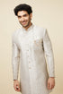Manyavar Light Lilac Floral Patterned Indo Western Jacket