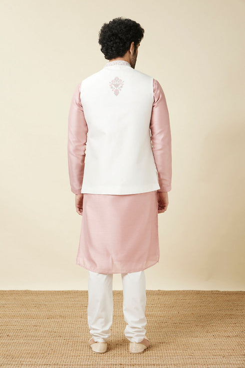 Manyavar Ivory White Bel Buti Printed Jacket