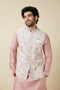 Manyavar Ivory White Bel Buti Printed Jacket