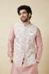 Manyavar Ivory White Bel Buti Printed Jacket