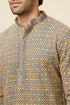Manyavar Estate Blue Diamond Chikankari Patterned Kurta Set