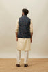 Manyavar Crystal Teal Blue Abstract Patterned Jacket