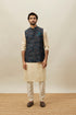 Manyavar Crystal Teal Blue Abstract Patterned Jacket