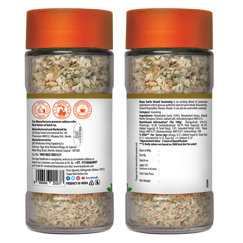 Keyafoods Keya Herb and Seasonings Combo Oregano 15g Garlic Bread Seasoning 50g Red Chilli Flakes 40g Pack of 3