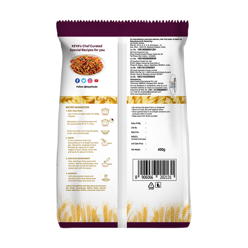 Keya No Maida 100 Durum Wheat Fusilli Pasta