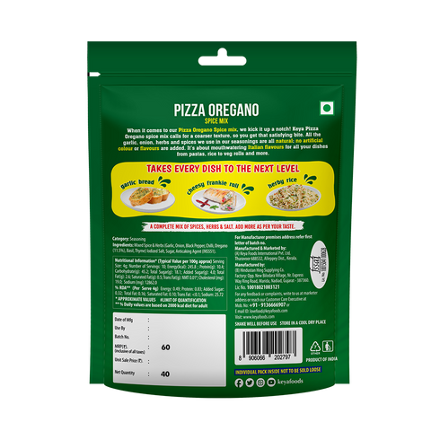 Keyafoods Keya Spice Mix Multipacks Pizza Oregano 40g Piri Piri 40g Pizza Chilli Flakes 20g Pack of 3