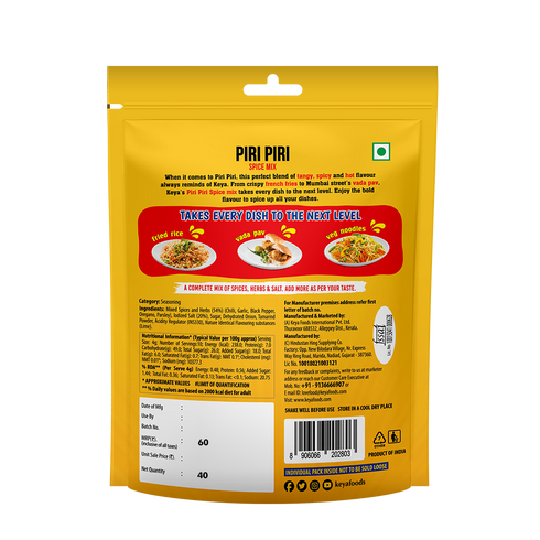 Keyafoods Keya Spice Mix Multipacks Pizza Oregano 40g Piri Piri 40g Pizza Chilli Flakes 20g Pack of 3