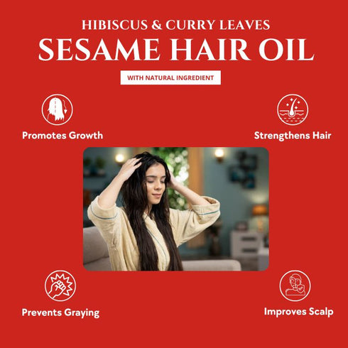 Natuur Sesame hair oil Hibiscus and Curry leaves 200ml