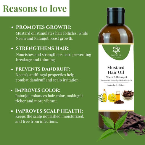 Natuur Mustard hair oil Neem and Ratanjot 200ml