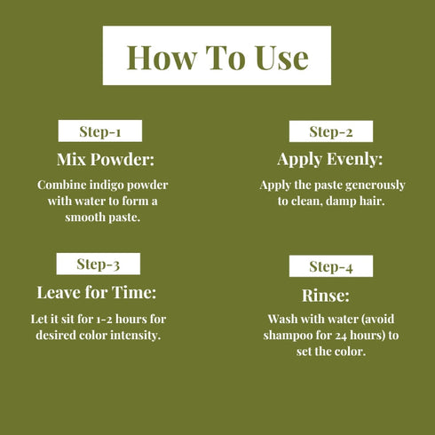 Natuur Indigo Powder Natural hair Dye for dark brown & shiny black hair 100gm