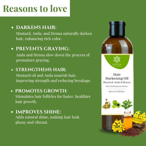 Natuur Hair Darkening Oil Mustard amla and henna 200ml