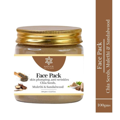 Natuur Face Pack Chia Seeds, Mulethi and Sandalwood Skin Plumping 100gm