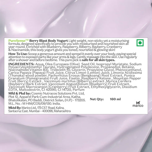 PureSense Berry Blast Body Yogurt | From the makers of Parachute Advansed