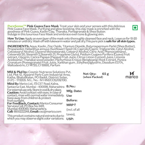 PureSense Pink Guava Face Mask | From the makers of Parachute Advansed