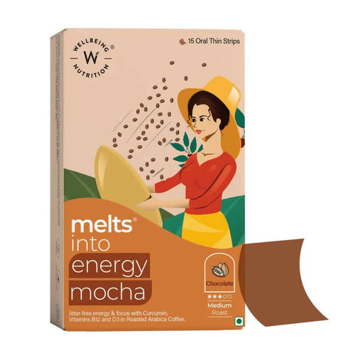Wellbeing Nutrition Melts Energy Mocha Strips Chocolate Flavor